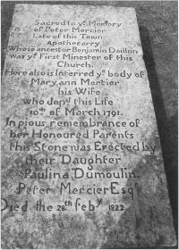 Grave of Peter Mercier in Portarlington.