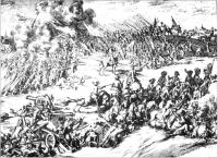 Dutch print illustrating the battle of Aughrim, 12 July 1691.