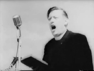 Revd Ian Paisley addressing an open-air meeting in 1966. (British Film Institute)