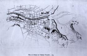 1685 map of Dublin by Thomas Phillips. (National Library of Ireland)