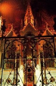 Plunkett’s preserved head as displayed on the altar of St Peter’s Cathedral, Drogheda. (Homer Sykes)