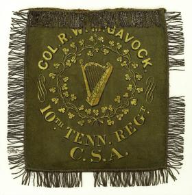 Guidon of McGavock’s 10th Tennessee Infantry Regiment, the only designated Irish unit in the Confederate Army.