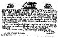 1847 cash draft issued in New York to be drawn on the National Bank of Ireland- over the course of the famine hundreds of thousands of dollars were sent from America to Ireland by the Irish immigrants.