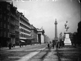 The statue of Sir John Gray in Sackville Street. He acquired the Freeman in 1841, starting a long association with the Gray family. (National Photographic Archive)