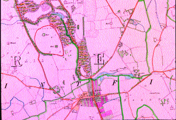 Saintfield, County Down, 1830s. (Ordnance Survey, first edition 1833-34)