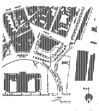 Map showing new roads in the vicinity of Store Street. (Hibernia)