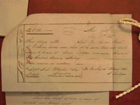 The £500 bank draft, found in an envelope at Kingstown Station on 22 July 1865 and payable to George Hopper, James Stephens’s brother-in-law, the link that convinced the lord lieutenant to suppress the Irish People. The bank draft was drawn on the August Belmont Bank in New York and was payable on three days’ notice at the Rothschild Bank in London. (National Archives of Ireland)