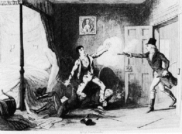 Lord Edward Fitzgerald was arrested on 19 May 1798 on foot of information disclosed by Francis Magan to his ‘controller', Francis Higgins, a.k.a. ‘the Sham Squire'. (George Cruikshank)