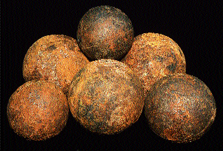 Williamite cannonballs.