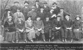 Dr Kathleen Lynn (seated third from left, beside Arthur Griffith) with other delegates at the Sinn Féin Árd Fheis, 23 May 1922. She was the first woman doctor to obtain all her undergraduate medical training in Ireland. (Irish Historical Picture Company)