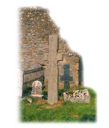 Standing cross near the ruins of Sleaty church, Co. Carlow. Aed, bishop of Sleaty, commissioned Muirchíº to write up the Patrick legend.