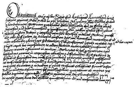 Letter of Archbishop Octavian collating John Del Palagio (his son!) to Haynestown, County Louth. (PRONI and Armagh Public Library)