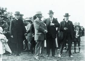 Irish Parliamentary Party leader John Redmond (with cigar)—Kildare local government threw itself fully behind Redmond’s party and regularly passed motions endorsing his leadership. (George Morrison)