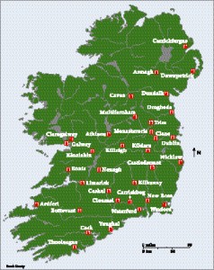 Franciscan foundations in Ireland, thirteenthâ€“ fourteenth centuries. (Sarah Gearty)