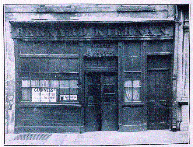 In a lively scene in Barney Kiernan's pub in Little Britain Street, John Wyse Nolan asserts that it was Leopold Bloom who gave Arthur Griffith the idea that inspired Sinn Féin and The resurrection of Hungary. (National Library of Ireland)