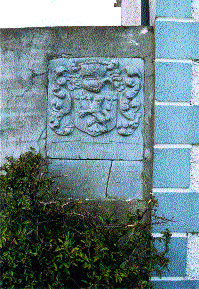 Armorial plaque of the O'Molloys of Ferceall with a dedication dated 1684, Derrydolney, Kilcormac, Co. Offaly.