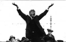 Jim Larkin addressing a meeting in Dublin shortly after his return from the USA late in 1923.