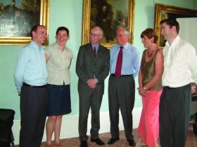 Conference participants (l. to r.): Dr Liam Chambers (Mary Immaculate College), Jennifer Moore (UL), Prof. Paul McCutcheon (UL), Prof. Robert Darnton (Harvard), Prof. Geraldine Sheridan (UL) and Michael Griffin (UL).