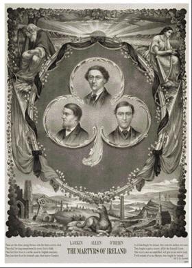 Memorial card for Allen, Larkin and O’Brien.