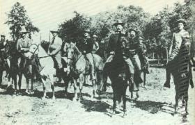 The wealthy American explorer and adventurer William Astor Chanler (clean-shaven, on horse at far right) leading a group of American irregulars on their way to fight in Cuba. Chanler’s brother Lewis was active in Parnellite politics and a significant backer of the Irish Daily Independent.