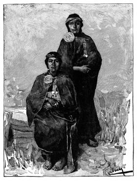 Nineteenth-century engraving of Mapuche Native Patagonians.