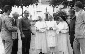 Flight coordinator Fr Tony Byrne (third from left) in São Tomé—flights from the island had made over 850 deliveries to Uli airstrip. (Independent Newspapers) 