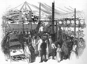 Alexis Soyer’s model soup kitchen in Dublin. Government-run soup kitchens, which had proved relatively successful, were wound down in August 1847, partly because it was believed that the worst was over. 