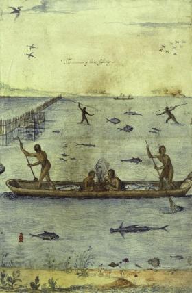 ‘The manner of their fishing’, by John White. (British Museum)