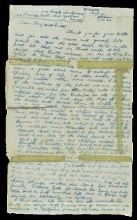 Gaynor’s letter of 1 November 1960 from Niemba detailing Baluba atrocities. Within a week he and eight other Irish soldiers would be dead. (National Museum of Ireland)