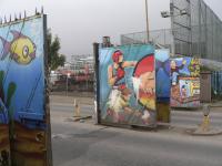 The ‘peace line’ at Lanark Way, West Belfast—‘[In the North] . . . profound historical and cultural differences were not addressed . . . This is a major reason for the continued fragility of the process, evident, for example, in the ongoing ghettoisation behind so-called peace walls, in the failure to extend power-sharing to local level and in the persistent rumblings of sectarian and republican violence, accompanied by the old rhetoric of historic grievance’.