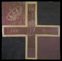 In hoc signo vinces (‘In this sign conquer’)—flag of the Dillon Regiment carried at the Battle of Fontenoy on 11 May 1745.