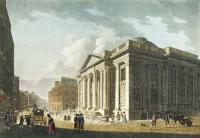 Apart from the Ouzel Galley Society, the other prominent commercial club was the Committee of Merchants, radical businessmen who organised and funded the erection of the Royal Exchange, now Dublin City Hall. (National Library of Ireland)