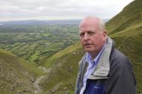 Michael McDowell on the slopes of Benbulben, Co. Sligo—a compelling presenter in this well-crafted documentary. (RTÉ Stills Library)