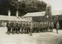 Local UVF men drilling in Galgorm Castle. Note the high quality of the uniforms and equipment, financed by the Young family. (Mid-Antrim Museum)