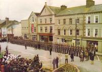 An FCA guard of honour for President Hillary, Dunmanway, June 1983—a regular duty for FCA members. (An Cosantoir)