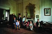 Members of the Winston family (L–R: John, Annie, presenter Bryan Murray, Don Elliot Baker, Orla Doyle, Margaret and Cathy) who opted to spend an exceptionally cold weekend in their old home at 7 Henrietta Street, which was built in the 1730s and had 104 inhabitants in 1911! (Big Mountain Productions)