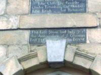 The plaque above the door notes that the first stone was laid on the anniversary of the ‘glorious Battle of the Boyne’. (Bill Doran)