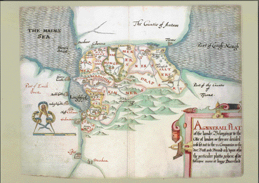 ‘A General Plat of the Lands Belonging to the City of London as they are divided and set out . . .' (Lambeth Palace Library)