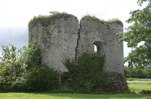 The ruin of Inchiquin Castle today, near Youghal, Co. Cork.