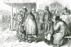 Above: The departure of Irish emigrants from Connacht. A similar project had been put into effect in 1881, when Revd James Nugent of Liverpool aided a number of Connemara families to settle in Minnesota. (Illustrated London News, 2 April 1881)