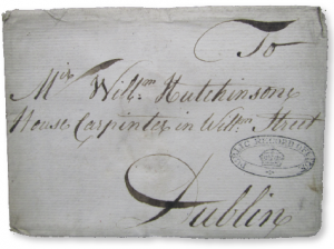 A letter to a Mr William Hutchinson, a house carpenter in William Street