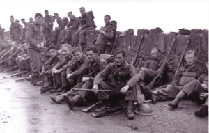 Irish troops take a rest during manoeuvres. (Military Archives