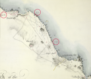 A map of the rocky shoreline of the area in 1804