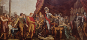 Above: Long after Gerald of Wales, the claim that Irish rulers freely submitted to Henry II was included in proclamations of the English right to rule Ireland. In the late 1780s, Vincenzo Waldré produced this painting of the Irish princes’ submission for the ceiling of St Patrick’s Hall in Dublin Castle, accompanied by other paintings depicting English rule as a civilising and Christianising mission. (National Monuments Service)