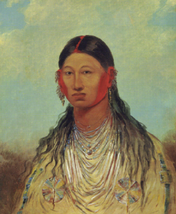 Koon-za-va-me (Female War Eagle), one of George Catlin’s Iowa troupe, who visited Ireland in 1845. (Smithsonian American Art Gallery)