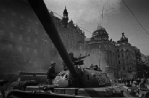 Above: A Soviet tank on the streets of Prague, 1968.  Western leaders feared a repeat in Warsaw in December 1980.