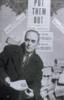 Seán MacBride during the general election of 1948. As Minister for External Affairs in 1950 he noted, in a memo to government, that ‘tremendous scientific and technical developments have been taking place in industry in the last ten years, of which we have little knowledge. Our failure to make use of the Technical Assistance Programme [under Marshall Aid] is regrettable.’ (Getty Images/Time Life Pictures)