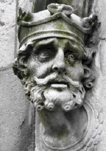 The crowned head of Brian Boru on the Chapel Royal, Dublin Castle. While the concept of the kingship of Ireland was old, it is unclear what it entailed.