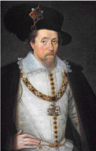 Above: James VI of Scotland—there would not be another king of Ireland who claimed Gaelic descent until James became ruler of the three kingdoms in 1603. (Scottish Portrait Gallery)