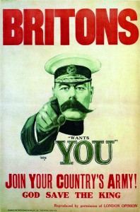 The instantly recognisable secretary for war, Field Marshal Herbert Horatio Kitchener, hailed from Ballylongford, Co. Kerry. With the original BEF effectively obliterated by the end of 1914, Lord Kitchener and the War Office would henceforth have to rely upon the ‘New Army’ amateurs then in training across the United Kingdom.